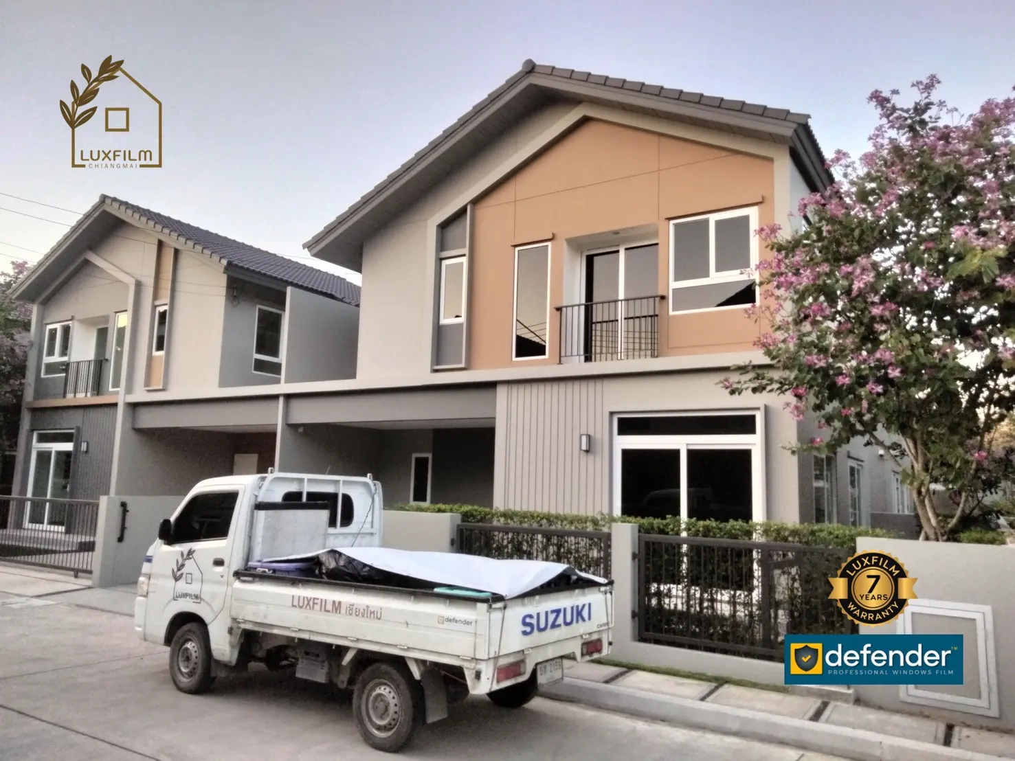 รถบริการติดตั้งฟิล์มกันความร้อนถึงบ้าน ทีมงาน Luxfilm เชียงใหม่ ลำพูน